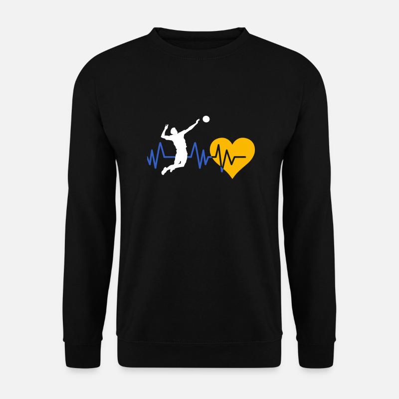 Herzschlag Volleyball - Unisex Pullover - Schwarz