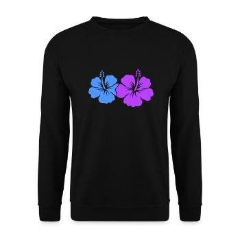 Hibiskus Blume - Unisex Pullover - Schwarz - Vorne - Alina (178cm) & Michal (187cm)