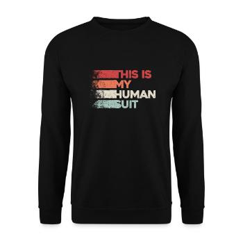 This Is My Human Suit – Furry Humor - Unisex Sweatshirt - black - Front - Alina (178cm) & Michal (187cm)