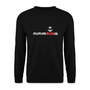 Moin Sea Anchor Wind Force Storm - Unisex Sweatshirt - black - Front - Alina (178cm) & Michal (187cm)