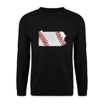 Baseball in the Pennsylvania State Map - Unisex Sweatshirt - black - Front - Alina (178cm) & Michal (187cm)