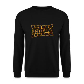 Name Colin - Unisex Pullover - Schwarz - Vorne - Alina (178cm) & Michal (187cm)