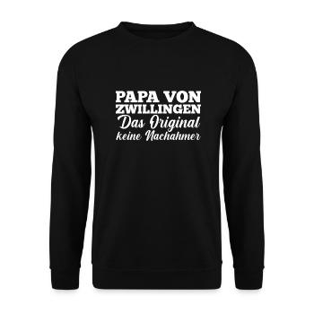 Dad of twins - Unisex Sweatshirt - black - Front - Alina (178cm) & Michal (187cm)
