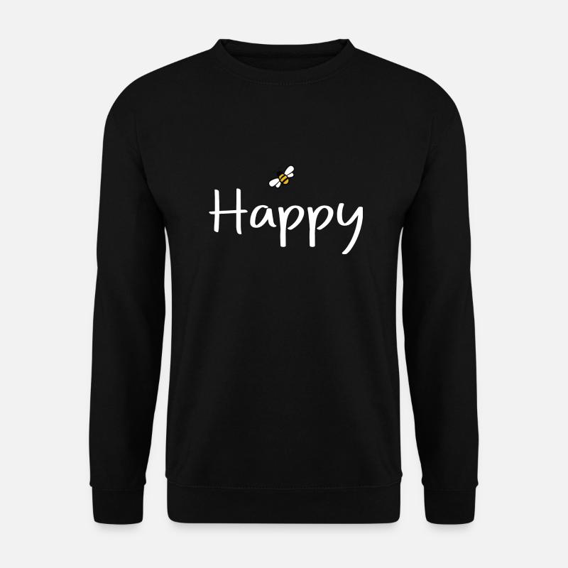 be Happy - Unisex Pullover - Schwarz