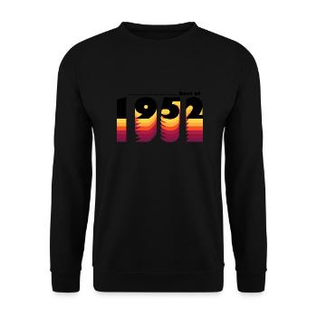 Zeitloser Vintage-Stil von 1952 - 73. Geburtstag - Unisex Pullover - Schwarz - Vorne - Alina (178cm) & Michal (187cm)