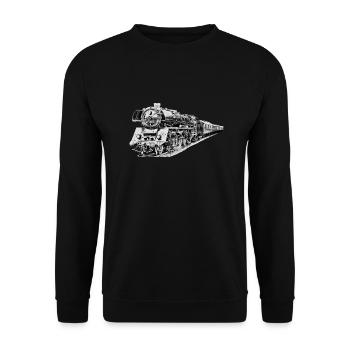 steam locomotive - Unisex Sweatshirt - black - Front - Alina (178cm) & Michal (187cm)