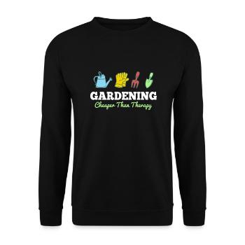 Gardening Cheaper Than Therapy - Unisex Sweatshirt - black - Front - Alina (178cm) & Michal (187cm)