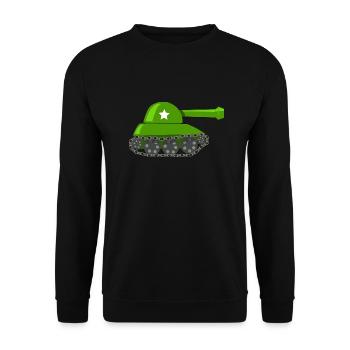 Panzer Comic - Unisex Pullover - Schwarz - Vorne - Alina (178cm) & Michal (187cm)