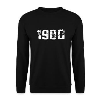 1980 - Unisex Pullover - Schwarz - Vorne - Alina (178cm) & Michal (187cm)