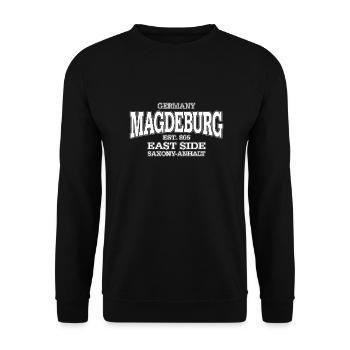 Magdeburg white - Unisex Sweatshirt - black - Front - Alina (178cm) & Michal (187cm)