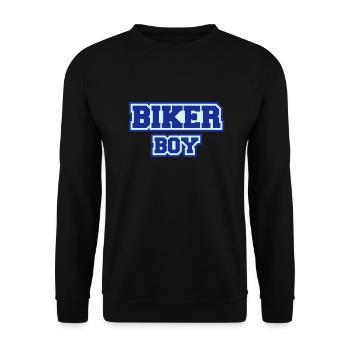 Biker Boy - Unisex Pullover - Schwarz - Vorne - Alina (178cm) & Michal (187cm)