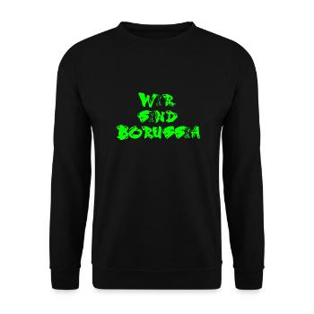 Wir sind BMG in grün - Unisex Pullover - Schwarz - Vorne - Alina (178cm) & Michal (187cm)