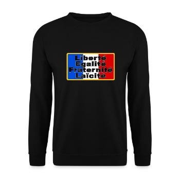 France Drapeau et devise - Sweat-shirt Unisexe - noir - Devant - Alina (178cm) & Michal (187cm)