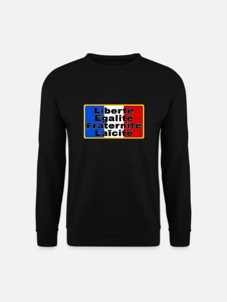 France Drapeau et devise - Sweat-shirt Unisexe - noir