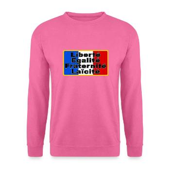 France Drapeau et devise - Sweat-shirt Unisexe - rose - Devant