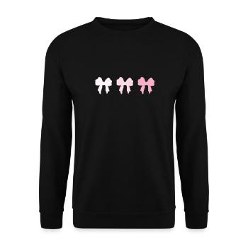 Silhouette rosa Schleife Geschenkidee Ballett - Unisex Pullover - Schwarz - Vorne - Alina (178cm) & Michal (187cm)