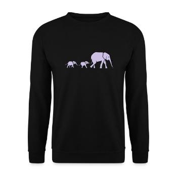 Elephant mother and baby elephants - Unisex Sweatshirt - black - Front - Alina (178cm) & Michal (187cm)
