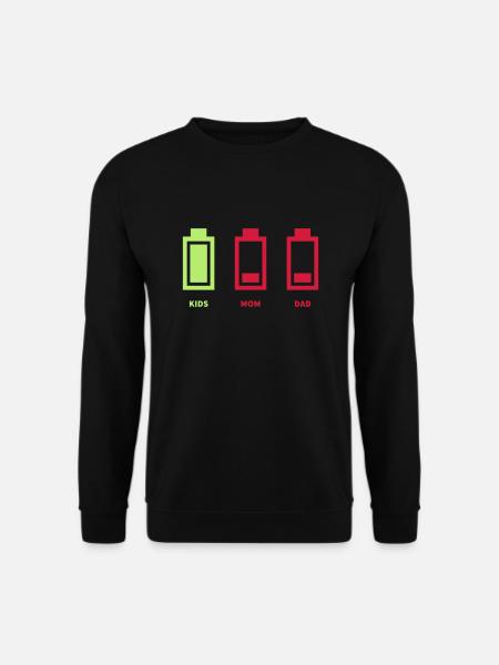 children, battery, batterie, familie, family - Unisex Pullover - Schwarz