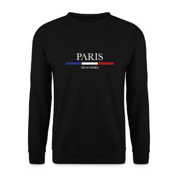 Paris rue de Rennes - Sweat-shirt Unisexe - noir - Devant - Alina (178cm) & Michal (187cm)