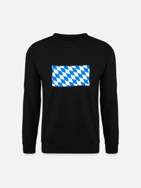 Bayern Flagge Used Look Bayerische Fahne Vintage - Unisex Pullover - Schwarz