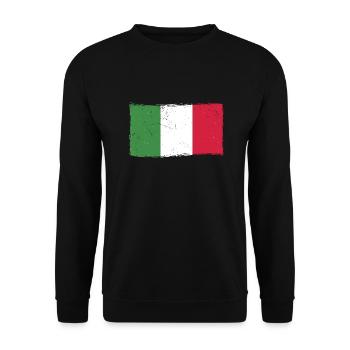 Italy Flag Italia Italian Flag Used Look - Unisex Sweatshirt - black - Front - Alina (178cm) & Michal (187cm)