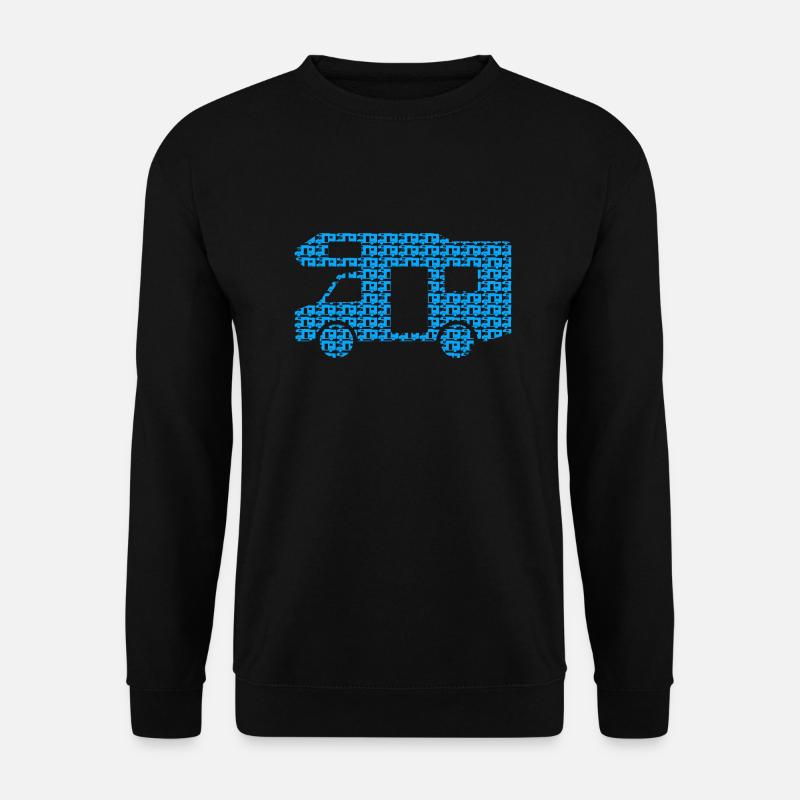 Wohnmobil-Matrix blau - Unisex Pullover - Schwarz