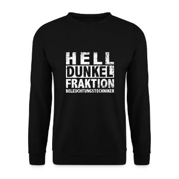 Hell Dunkel Fraktion Veranstaltungstechniker Licht - Unisex Pullover - Schwarz - Vorne - Alina (178cm) & Michal (187cm)