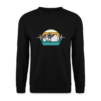 Herzschlag Trecker - Unisex Pullover - Schwarz - Vorne - Alina (178cm) & Michal (187cm)