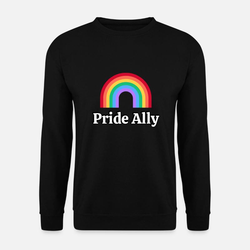 Stolzer Verbündeter Regenbogen - Unisex Pullover - Schwarz