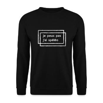 Je peux pas j'ai spéléo spéléologie (rectangles) - Sweat-shirt Unisexe - noir - Devant - Alina (178cm) & Michal (187cm)