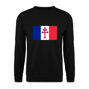 croix de Lorraine - Sweat-shirt Unisexe - noir - Devant - Alina (178cm) & Michal (187cm)