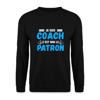 Je suis coach - cadeau coach humour - coach Shirt - Sweat-shirt Unisexe - noir - Devant - Alina (178cm) & Michal (187cm)