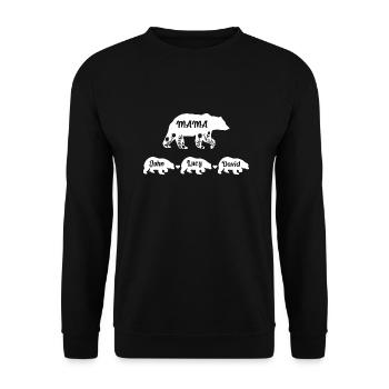Mama Bear - Unisex Sweatshirt - black - Front - Alina (178cm) & Michal (187cm)