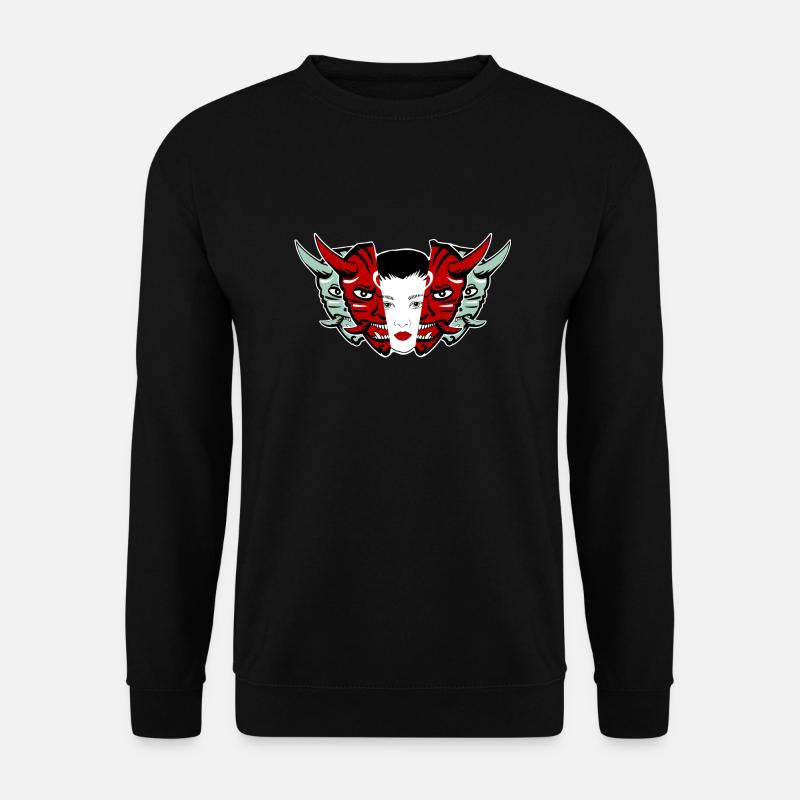 Japanische Masken Oni - Unisex Pullover - Schwarz