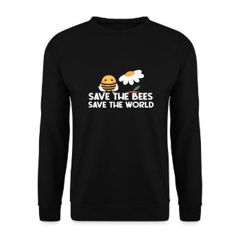 Save the Bees Save the World - Unisex Sweatshirt - black - Front - Alina (178cm) & Michal (187cm)