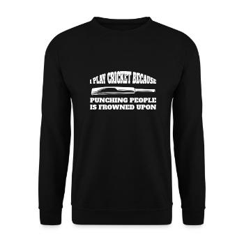 Cricket Saying Cricket Gift Cricket Fan Team - Unisex Sweatshirt - black - Front - Alina (178cm) & Michal (187cm)