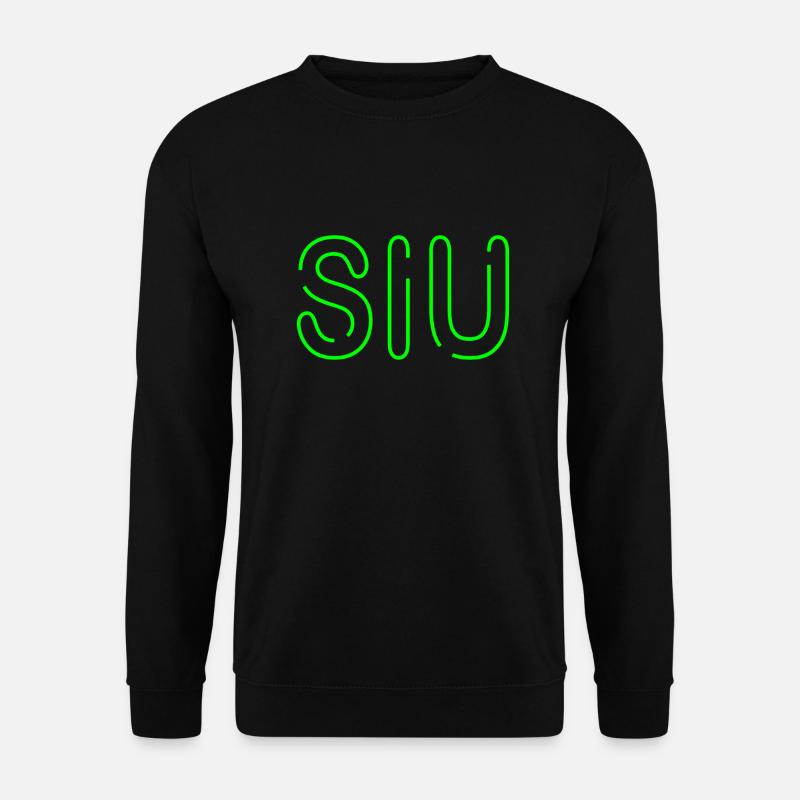 Jugendwort - Siu - dünne Neonschrift in hell grün - Unisex Pullover - Schwarz