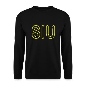 Mot jeunesse - Siu - police néon mince en jaune - Sweat-shirt Unisexe - noir - Devant - Alina (178cm) & Michal (187cm)