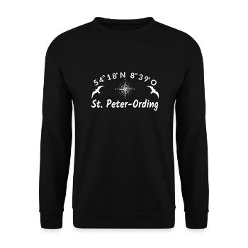 Sankt Peter Ording Nordsee Urlaub Idee - Unisex Pullover - Schwarz - Vorne - Alina (178cm) & Michal (187cm)