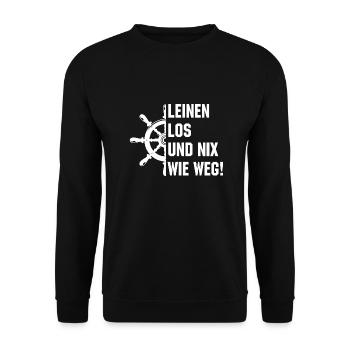 Leinen los und nix wie weg - Unisex Pullover - Schwarz - Vorne - Alina (178cm) & Michal (187cm)
