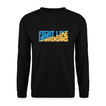 se battre comme citation des ukrainiens - Sweat-shirt Unisexe - noir - Devant - Alina (178cm) & Michal (187cm)