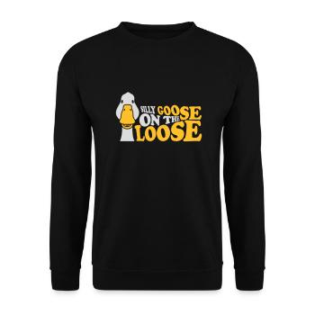 goose on the loose - Unisex Sweatshirt - black - Front - Alina (178cm) & Michal (187cm)