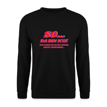 So Da Bin Ich - Unisex Pullover - Schwarz - Vorne - Alina (178cm) & Michal (187cm)