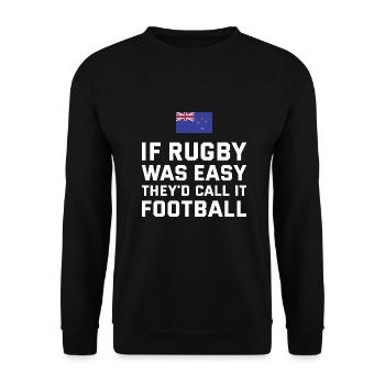 If Rugby Was Easy New Zealand Rugby - Unisex Pullover - Schwarz - Vorne - Alina (178cm) & Michal (187cm)