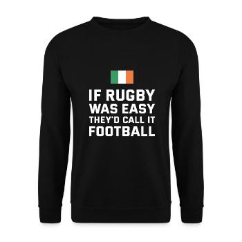If Rugby Was Easy Ireland Rugby - Unisex Sweatshirt - black - Front - Alina (178cm) & Michal (187cm)