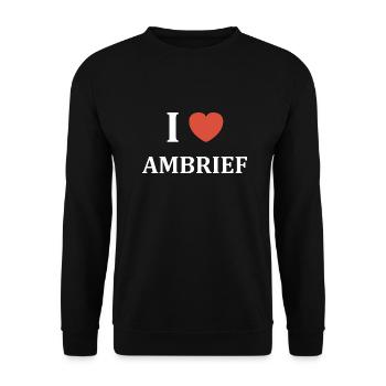 i love Ambrief - Sweat-shirt Unisexe - noir - Devant - Alina (178cm) & Michal (187cm)