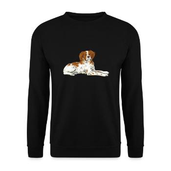 Français Bretagne Épagneul Epagneul Breton Cadeau - Sweat-shirt Unisexe - noir - Devant - Alina (178cm) & Michal (187cm)