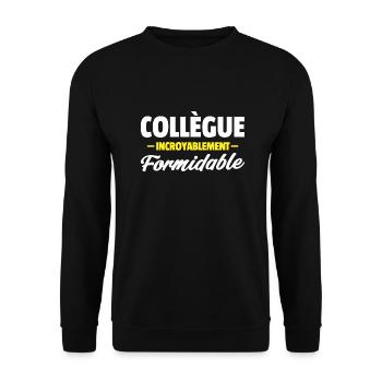 collègue formidable / cadeau humour collègue - Sweat-shirt Unisexe - noir - Devant - Alina (178cm) & Michal (187cm)