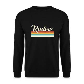 Rudow - Neukölln - Berlin - Retro - Vintage - Unisex Pullover - Schwarz - Vorne - Alina (178cm) & Michal (187cm)