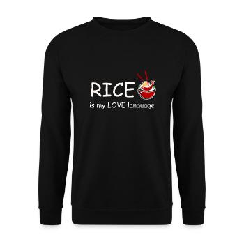 Le riz est mon langage d’amour - Sweat-shirt Unisexe - noir - Devant - Alina (178cm) & Michal (187cm)